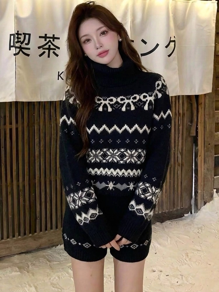 2025费尔岛套头针织长袖秋季新款时尚穿搭女复古流行时尚潮牌女装