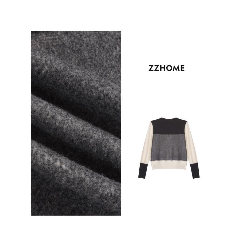  ZOZO HOME ｜老钱延续格雷拼色毛毡精织上衣q172028p
