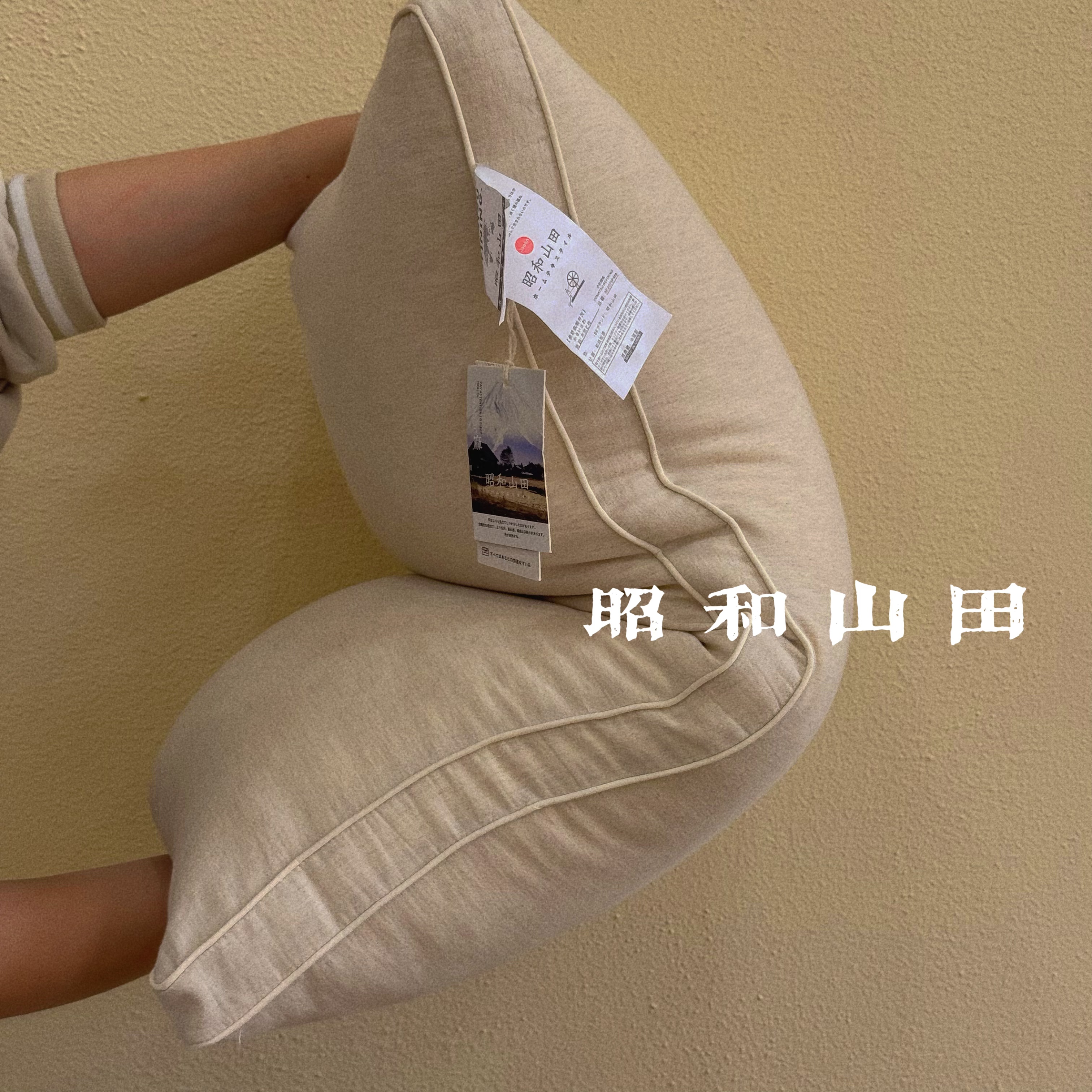 【昭和山田】外贸原单 亚麻+棉枕头 日本小松精炼枕芯 低枕中枕