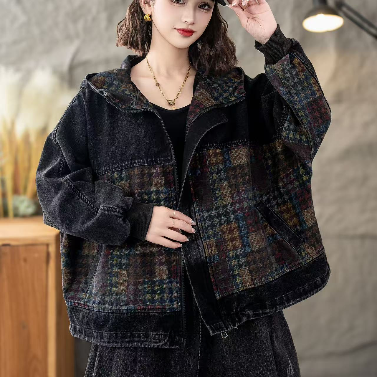 8664春季新款休闲减龄百搭宽松显瘦牛仔外套