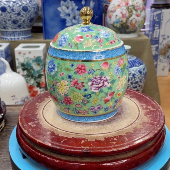 花瓶珐琅彩万花茶叶食品罐