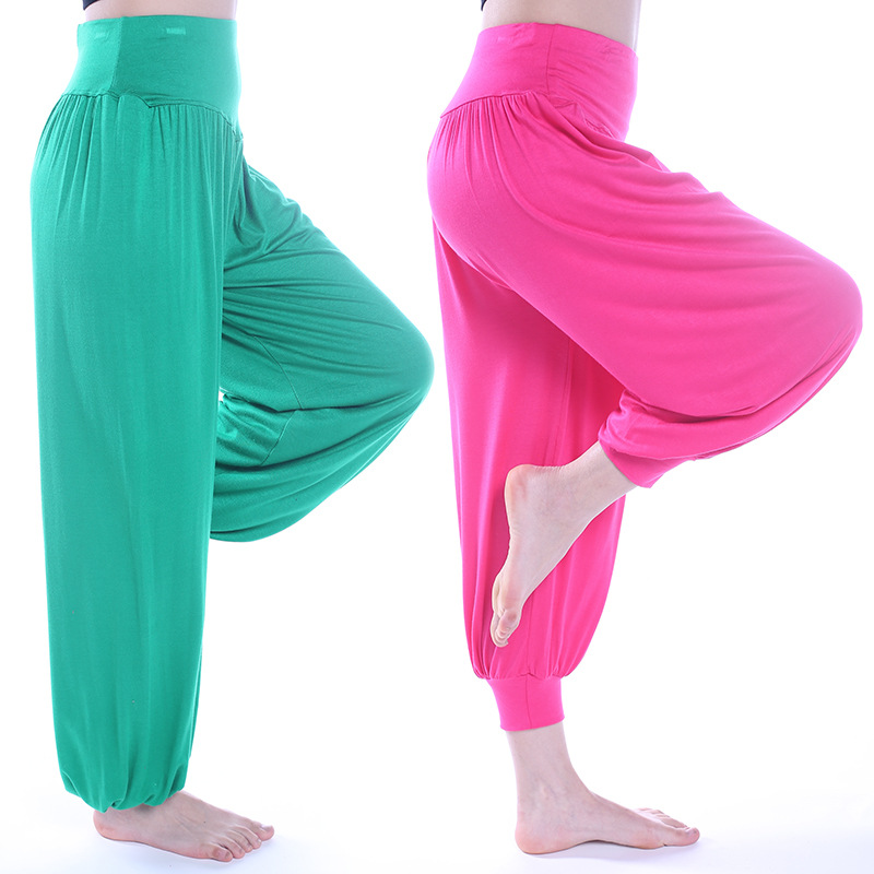 13瑜伽裤四季宽松大码广场舞长裤莫代尔弹力灯笼裤练功裤练功服 