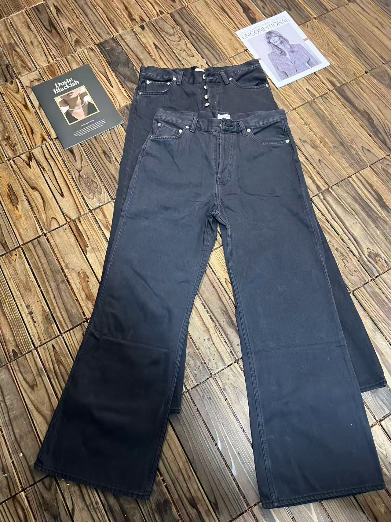 美式高街设计款微喇黑色裤男高级感直筒简约廓形休闲裤