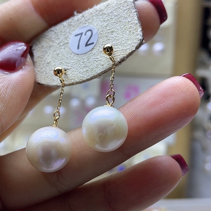 淡水珍珠耳饰银S925镶嵌