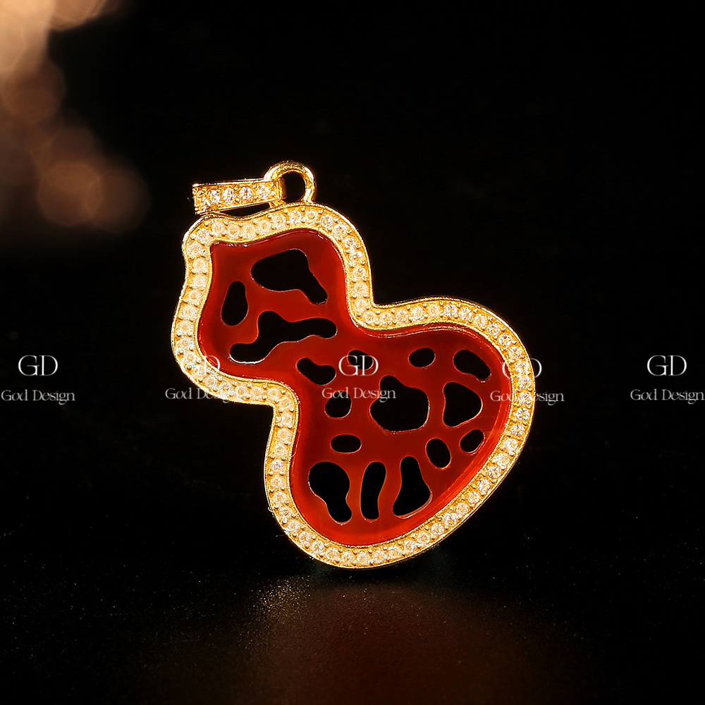 【周周专属】18k金红玛瑙国风窗花葫芦吊坠（不含链）轻奢百搭