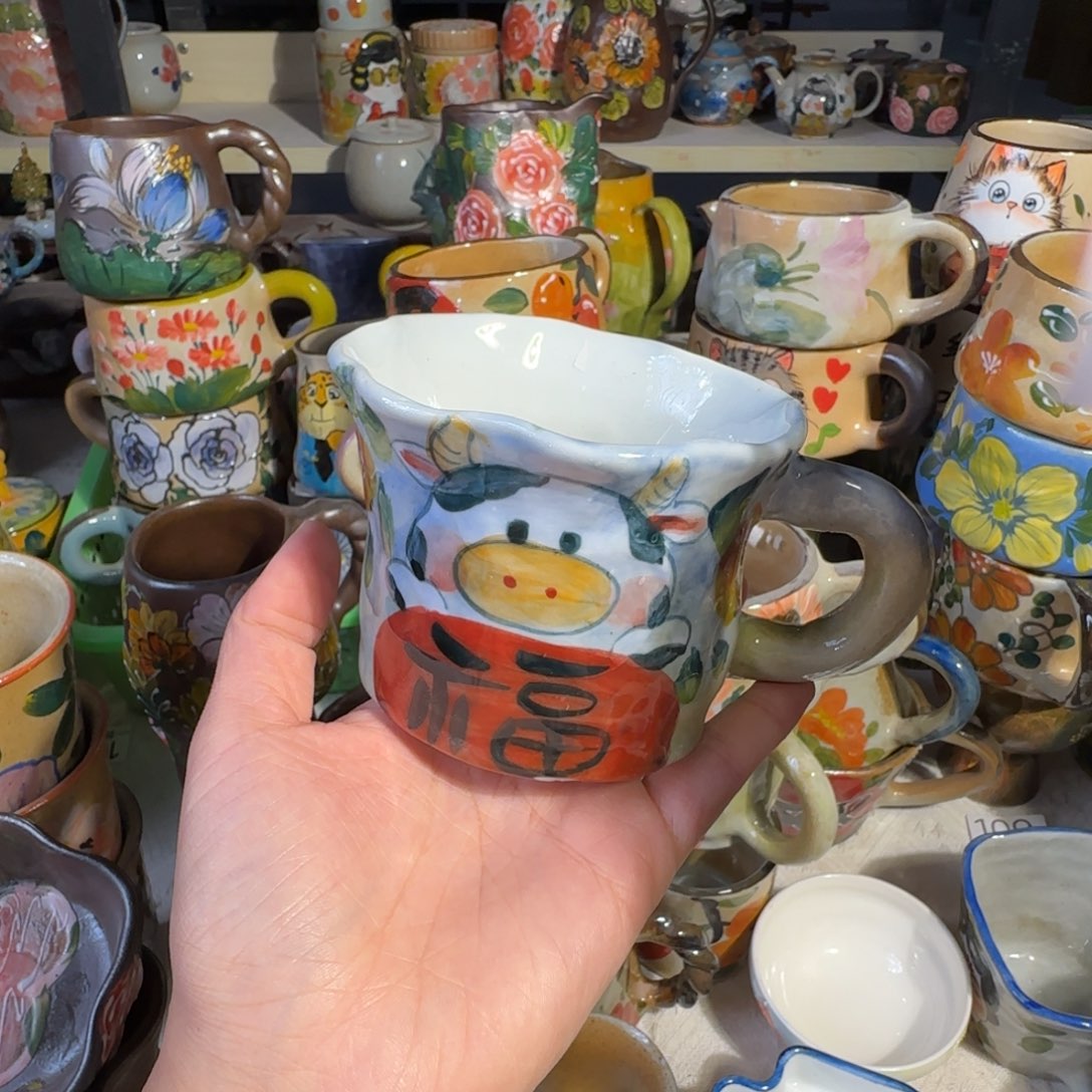 紫砂景德镇手工陶瓷釉下彩微瑕25