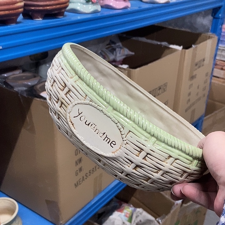 花盆单场满9.9发货23×15×8.5绿边