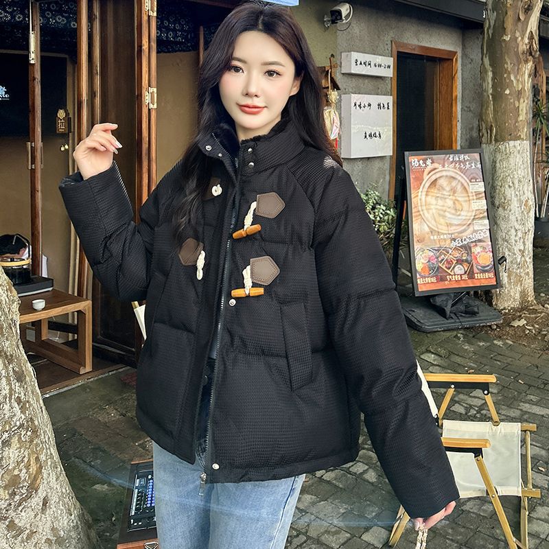 小个子冬季牛角扣短款羽绒棉服新款面包服外套棉袄棉衣女韩板