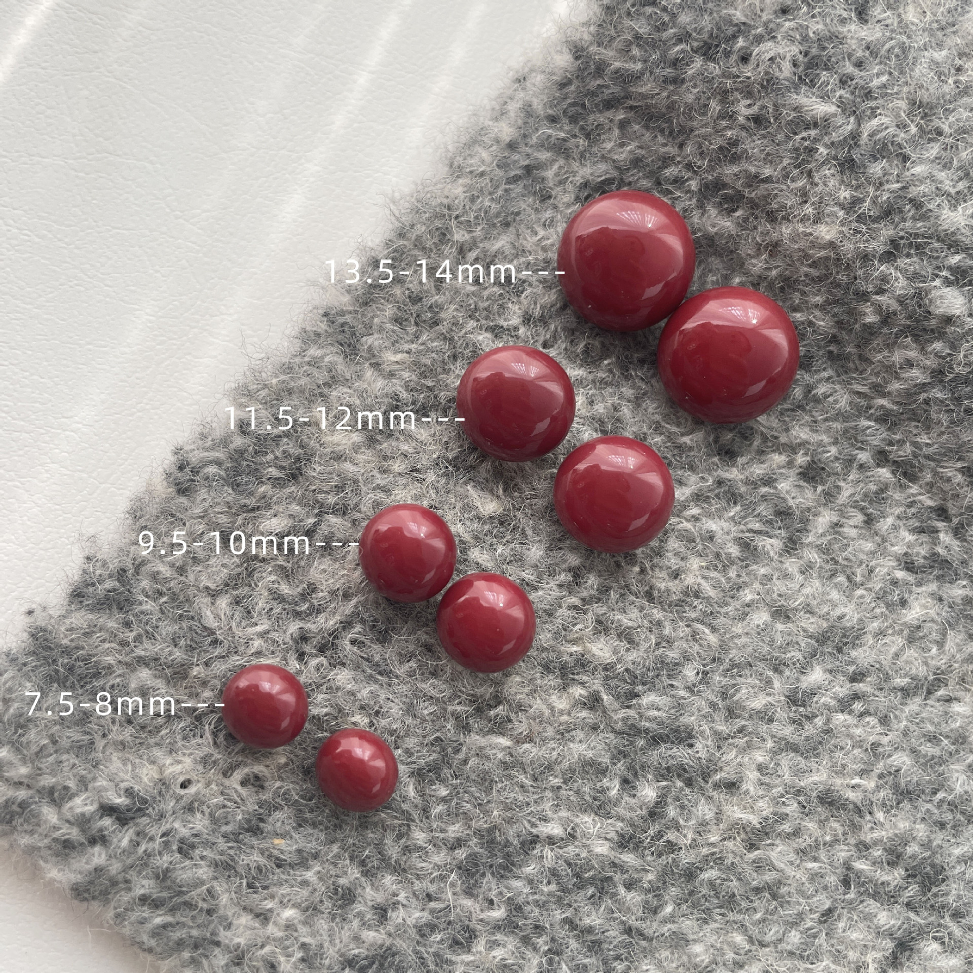 不锈钢仿珍珠耳饰 S925银酒红色椭圆耳钉女简约小众设计感手工