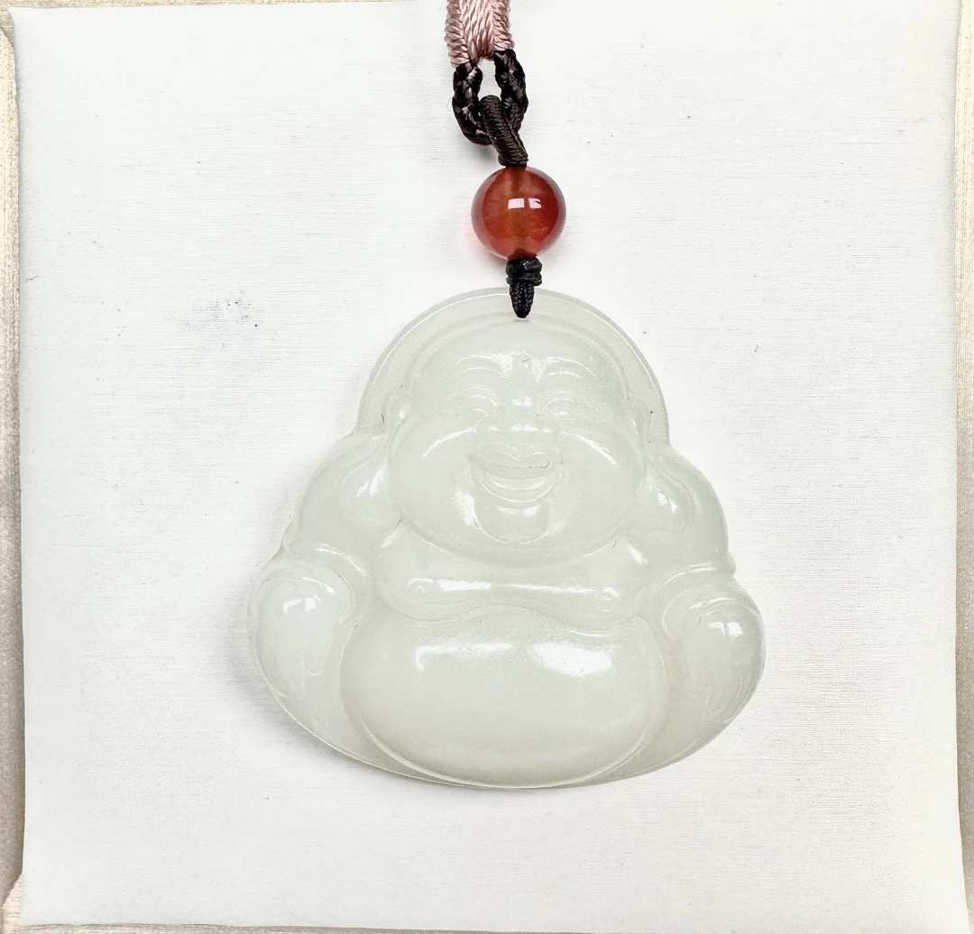 和田玉白玉佛公47mm糯润老料