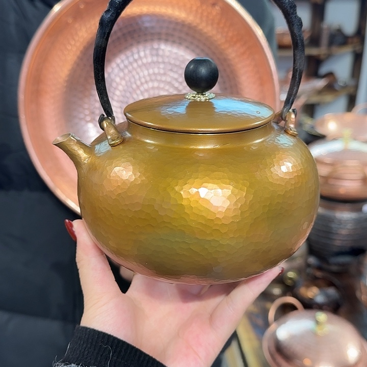 紫铜手工制作摆件一张打烧水壶
