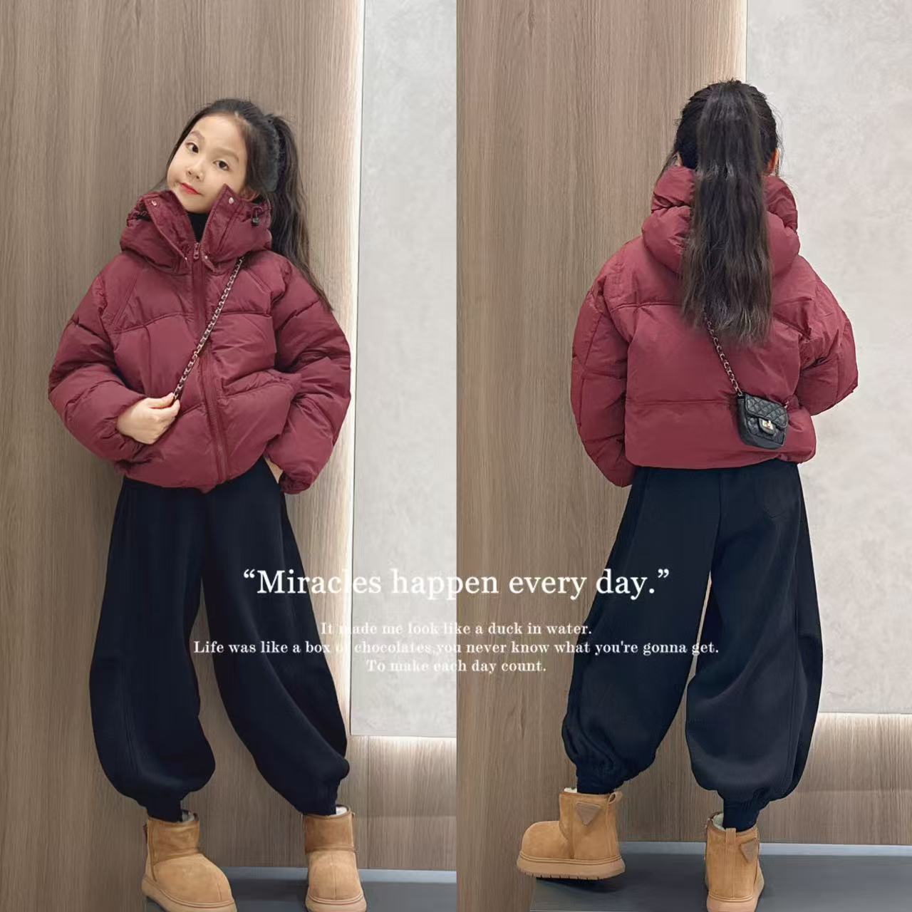 女童超好看羽绒服2025新款秋冬款儿童轻薄短款加厚冬装女大童洋气