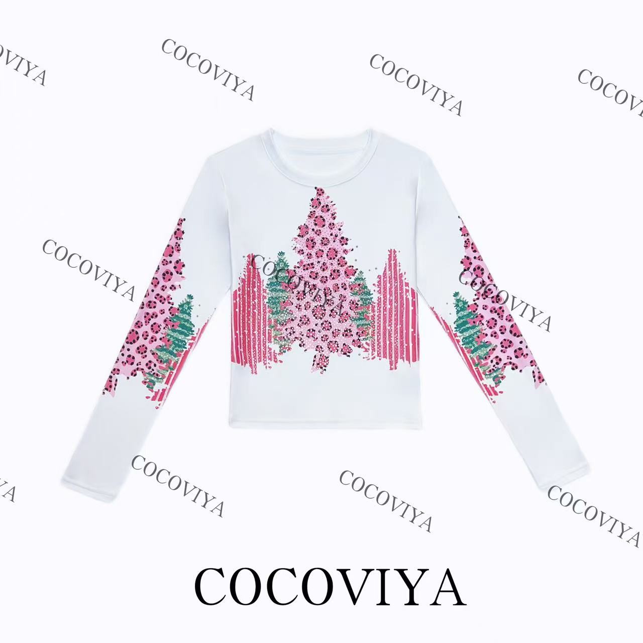 DD 2025 COCOVIYA秋冬圣诞树加绒设计款百搭时尚休闲上衣26C-1005
