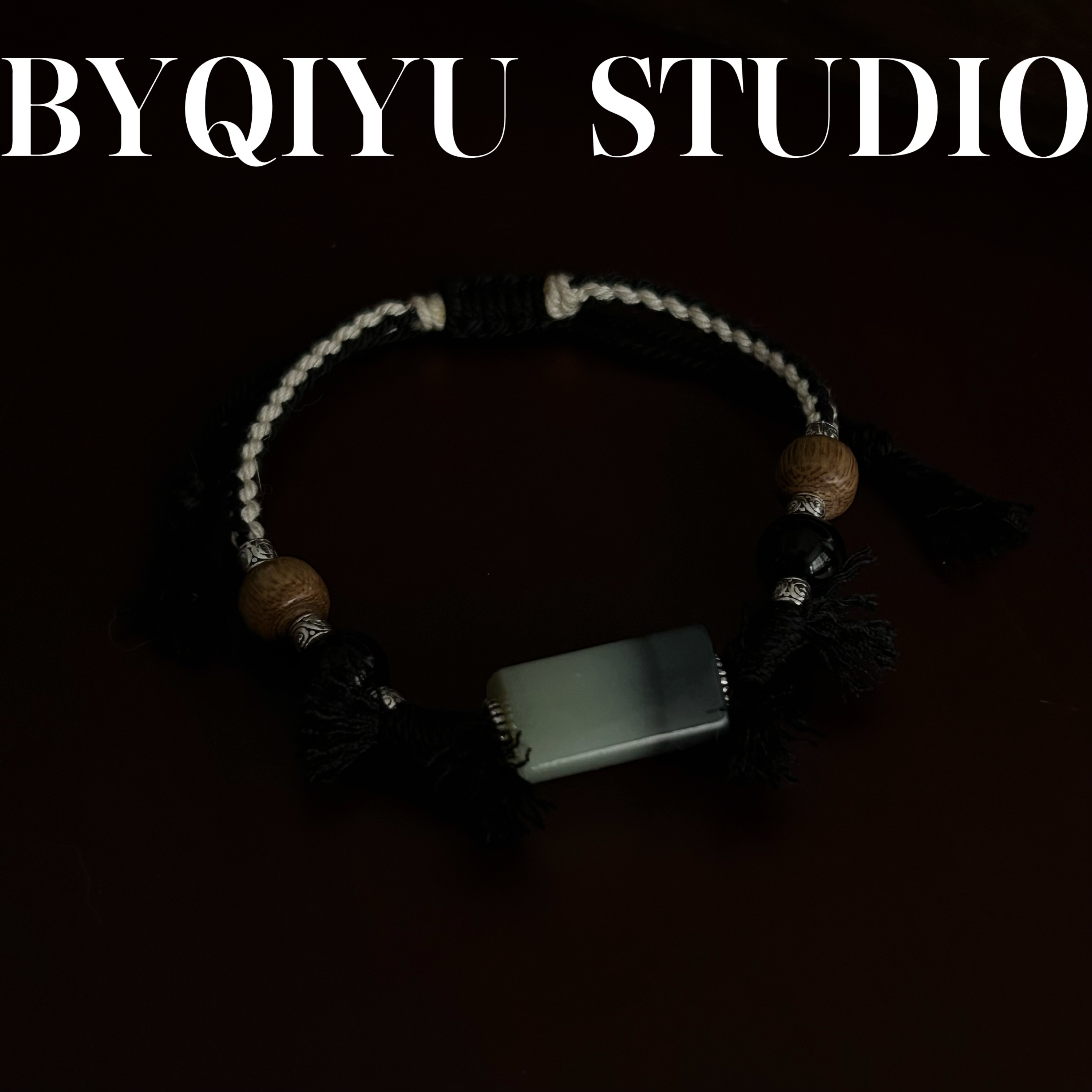 S925银和田玉糖白手牌与复古手工编制