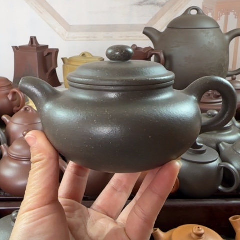 紫砂茶壶梨皮天青250c c