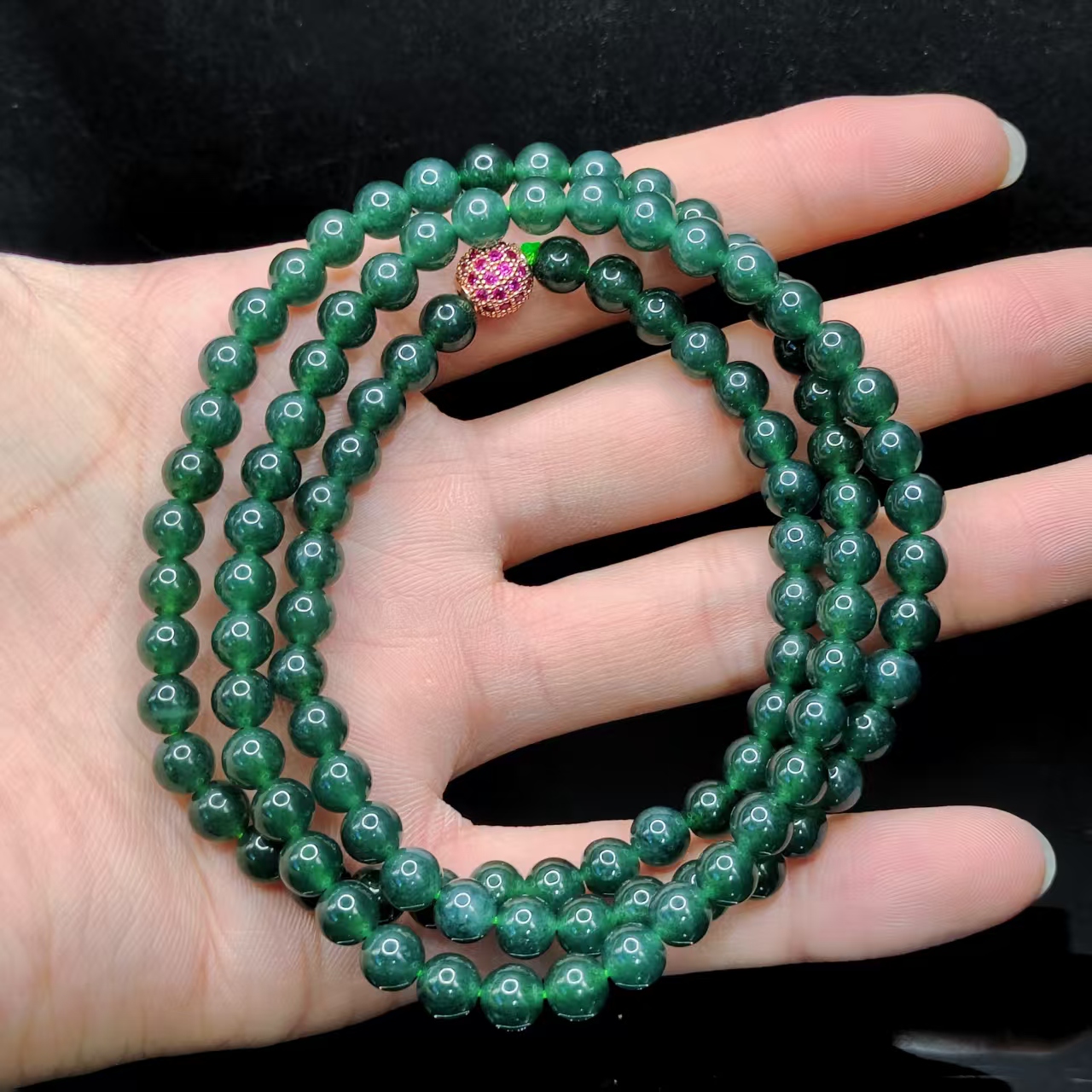 【老三珠宝】翡翠DIY女神链Y13约6mm+