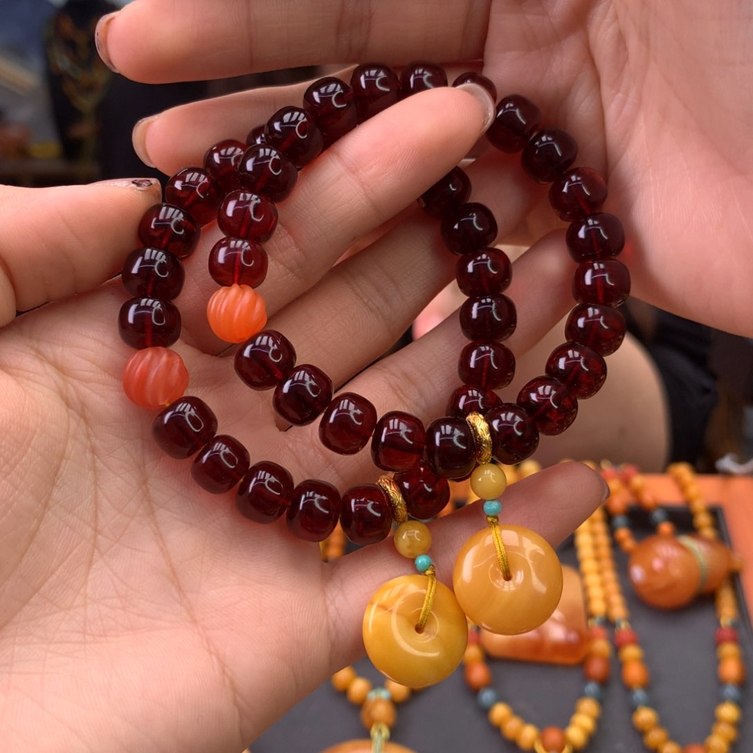 血珀手串未镶嵌多样性发一