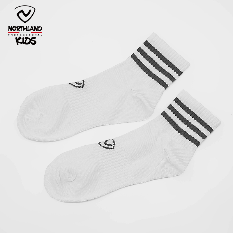 诺诗兰童装中筒地板袜袜子白色透气短袜黑白棉袜PO130100
