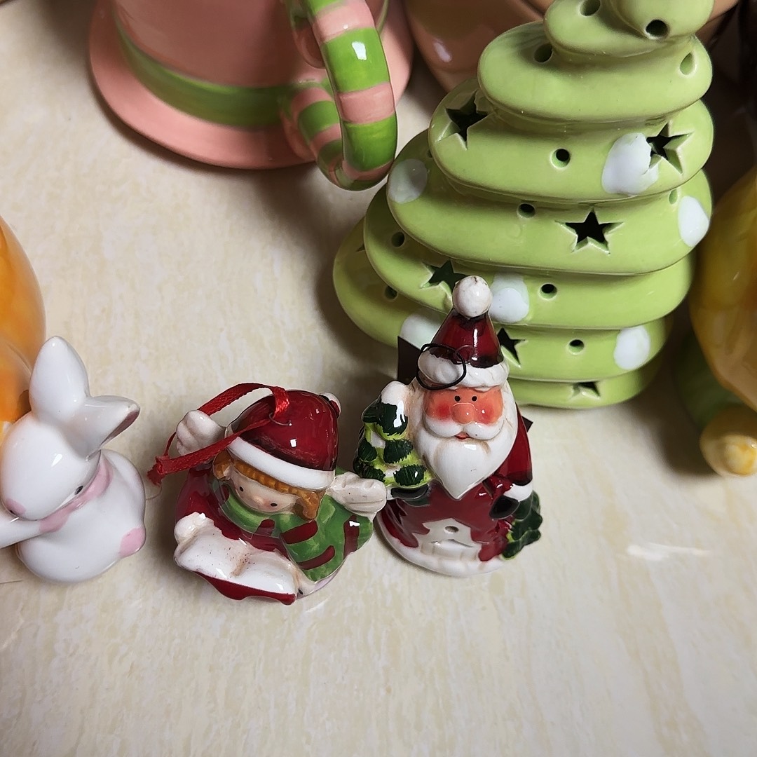 摆件默认微瑕陶瓷不退不换两摆件