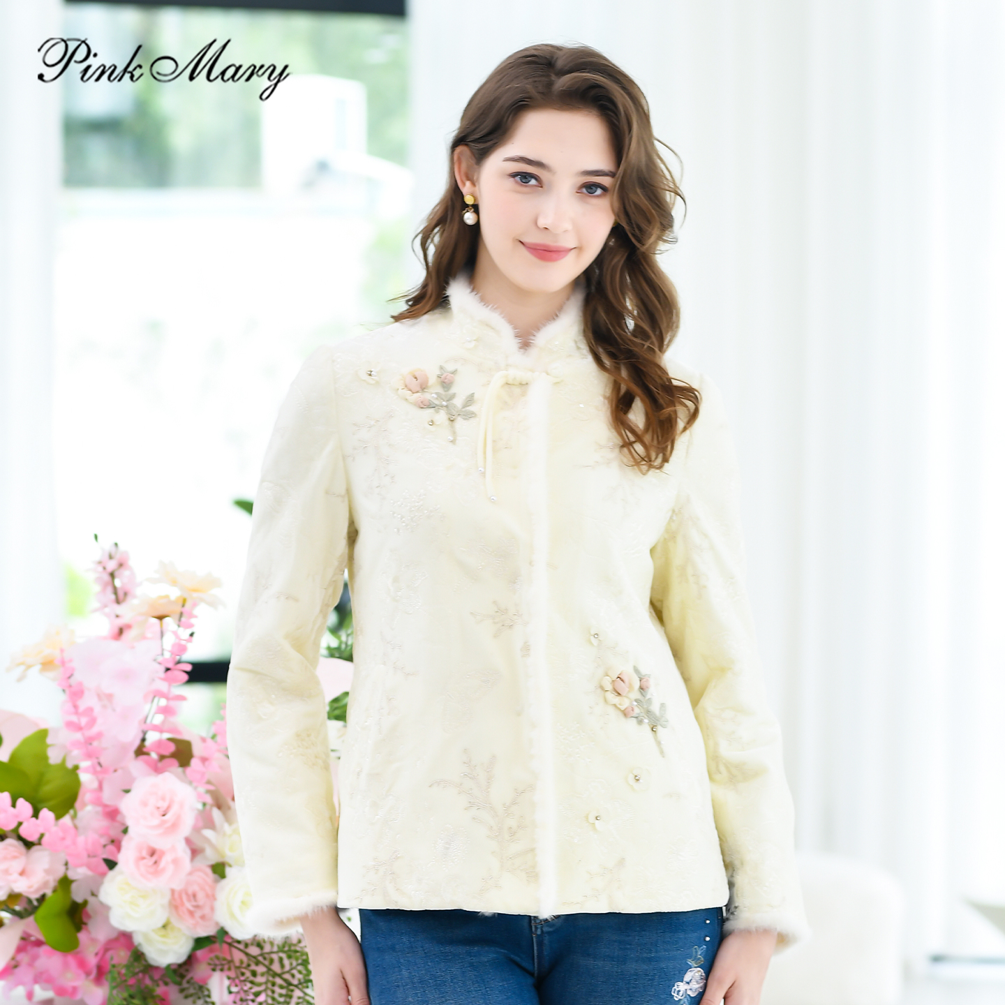 Pink Mary/粉红玛琍26春夏时尚气质女新中式盘扣上衣PMAPS7103