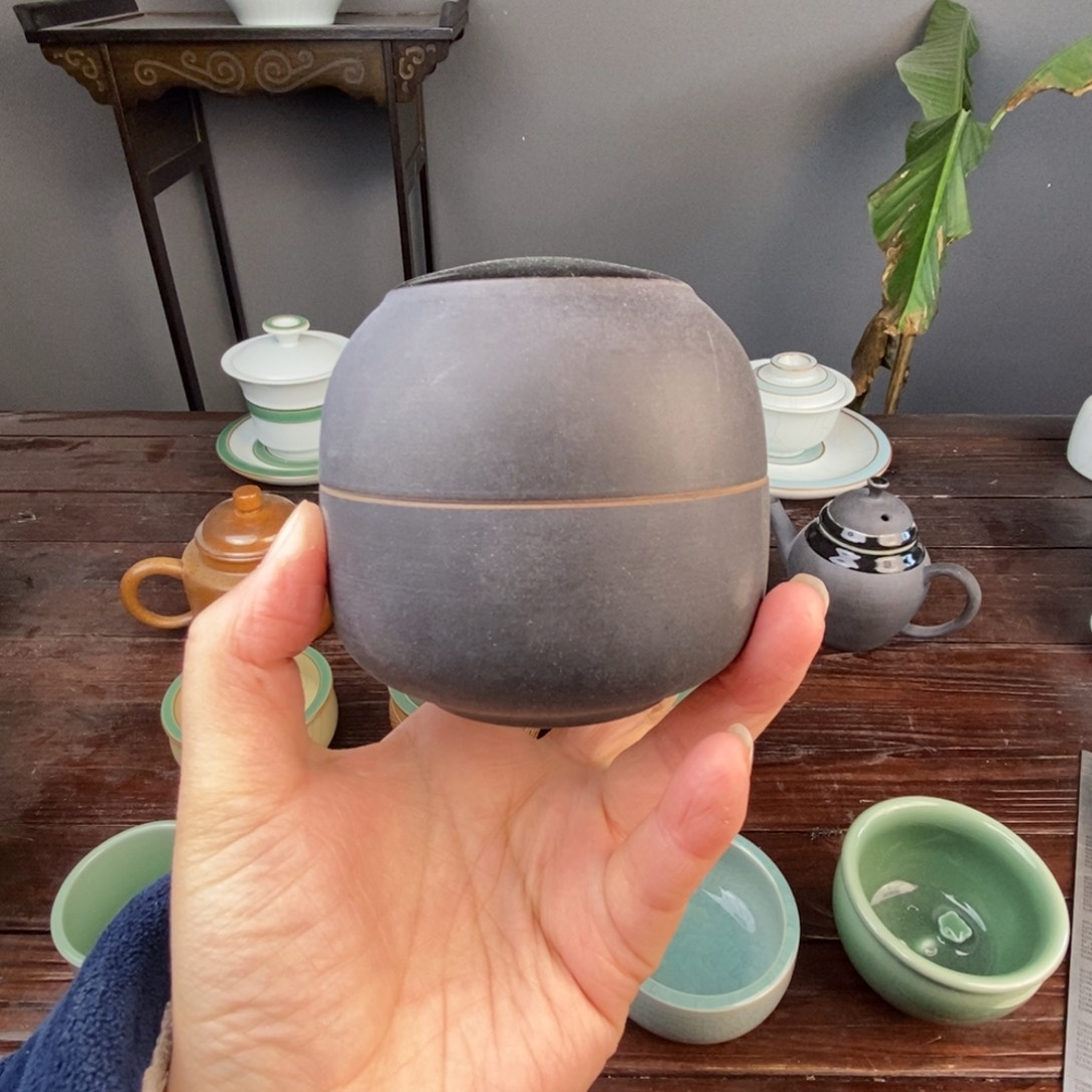 朱砂胎玄石釉印泥盒