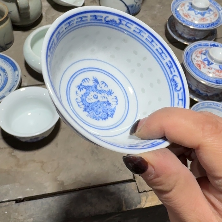 摆件万玉主人茶碗龙纹素