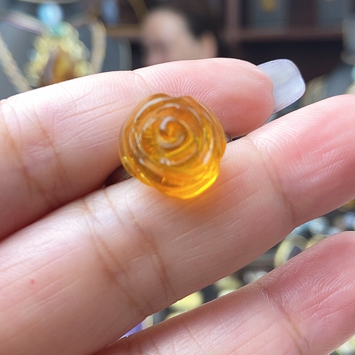 琥珀戒指未镶嵌戒指