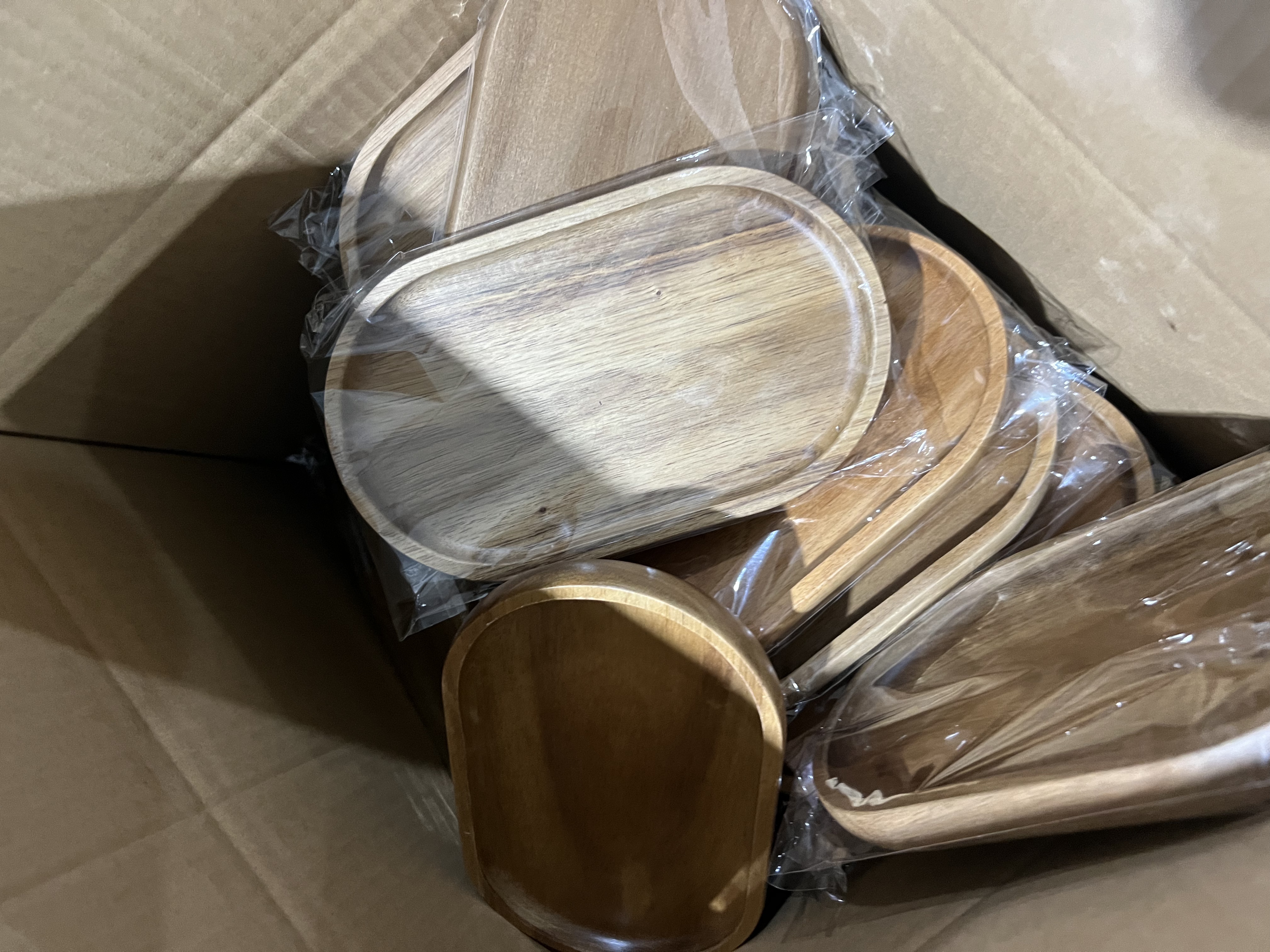 南美胡桃木小椭圆点心盘干泡盘