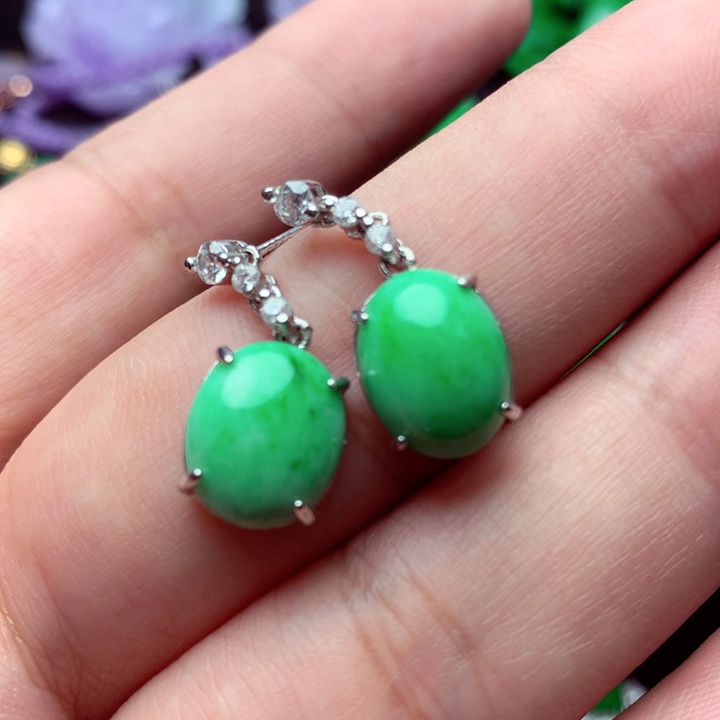 翡翠未镶嵌耳饰耳饰