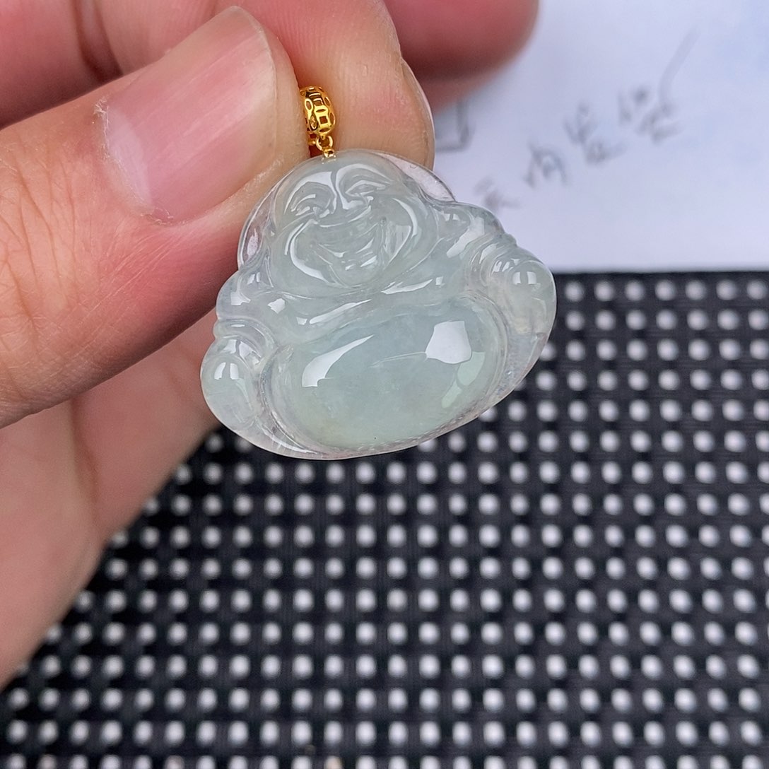 翡翠颈饰18K金镶嵌挂件