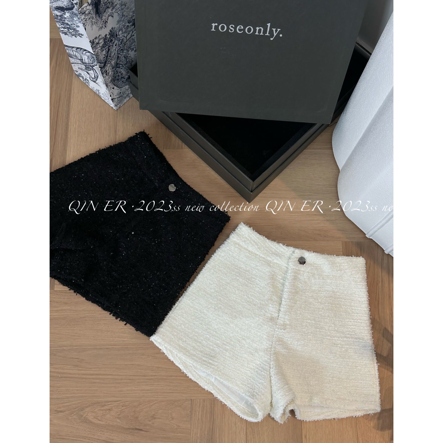 QINER“手工坊·小香短裤”粗花毛呢编织 秋冬实穿率很高