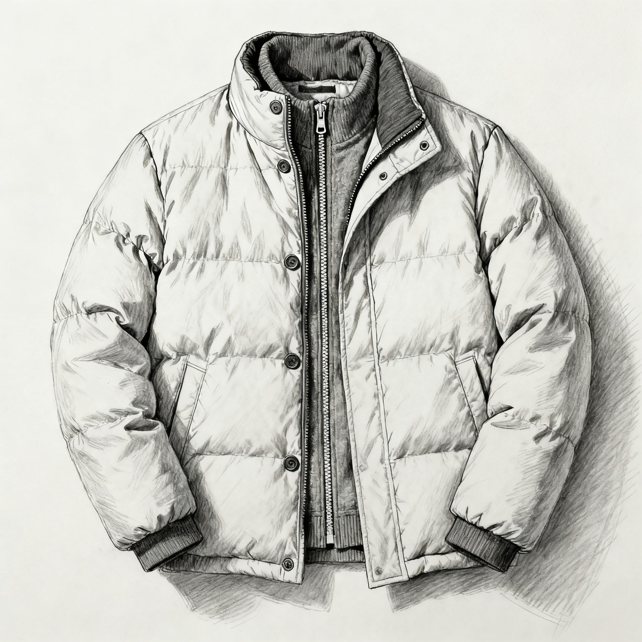 YLZ85450 男女同款宽松版菱形格棉服棉衣