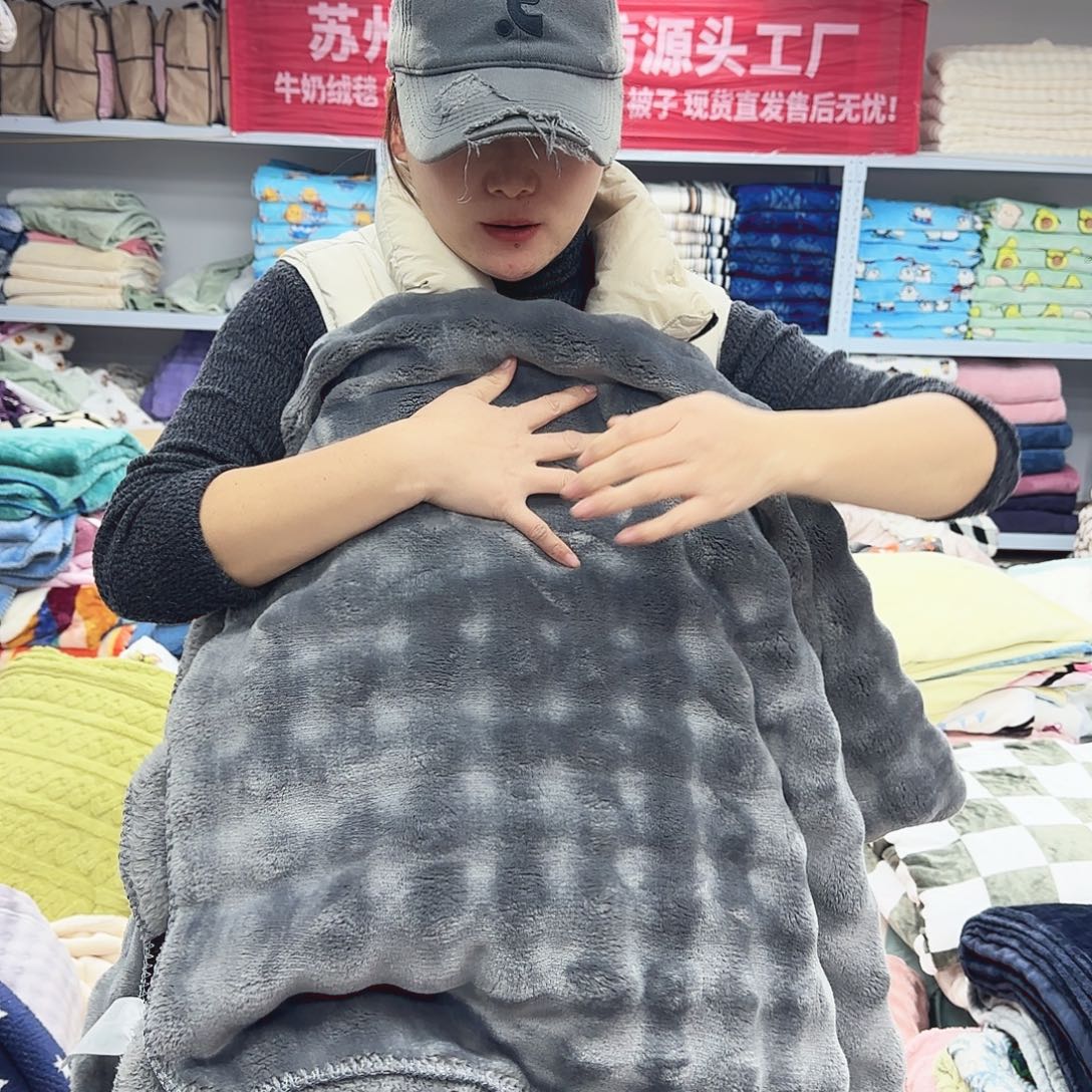 羊驼毛180.200巨厚泡泡云毯，灰色