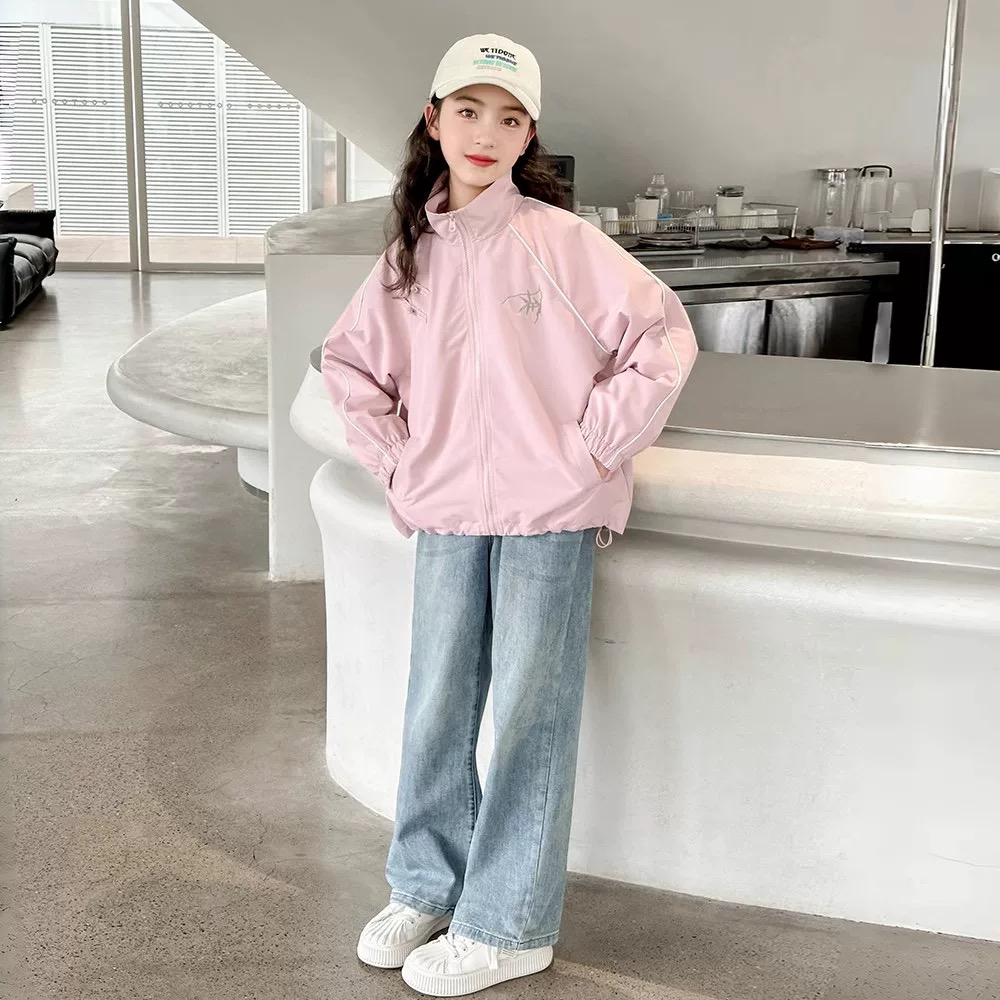 女童春夏外套带帽款