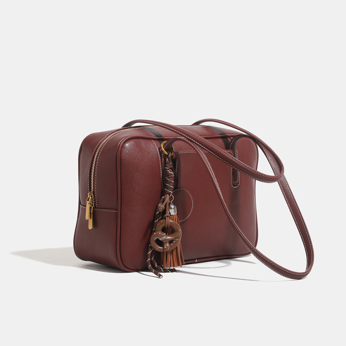 复古小方包红色保龄球包邮差单肩斜挎包大容量百搭纯欲风休闲包包