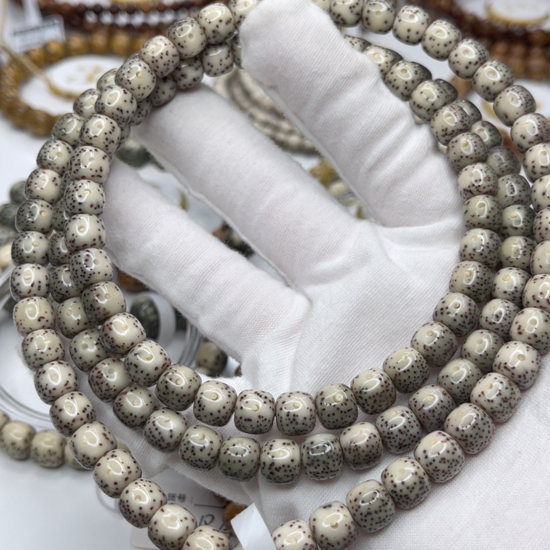 星月菩提吊坠7/8奶奶灰糖豆大眼睛留白