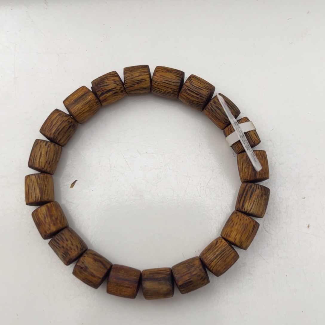 白棋桶珠单圈手串7克