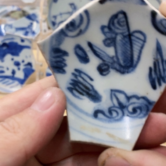 瓷片现代瓷器青花瓷片