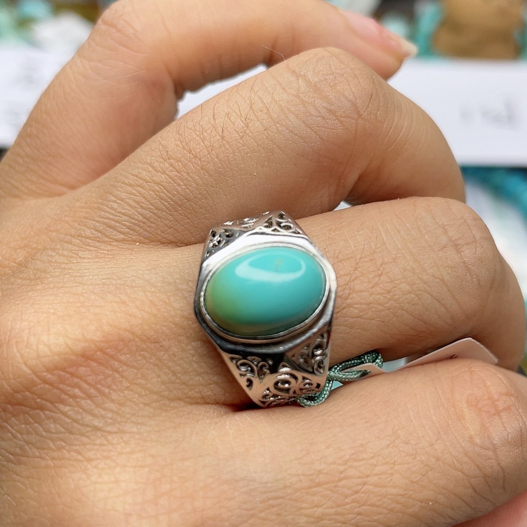 绿松石珠宝奇石银S925镶嵌