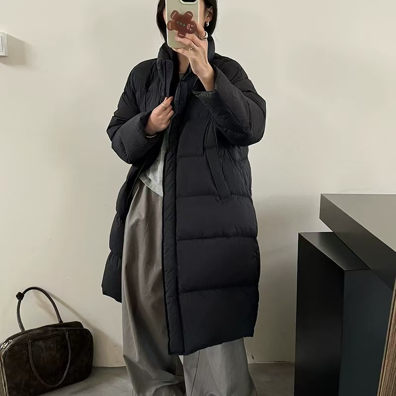 【LiX】2025中长款90白鸭绒泡芙羽绒服时尚加厚保暖轻盈立领外套女