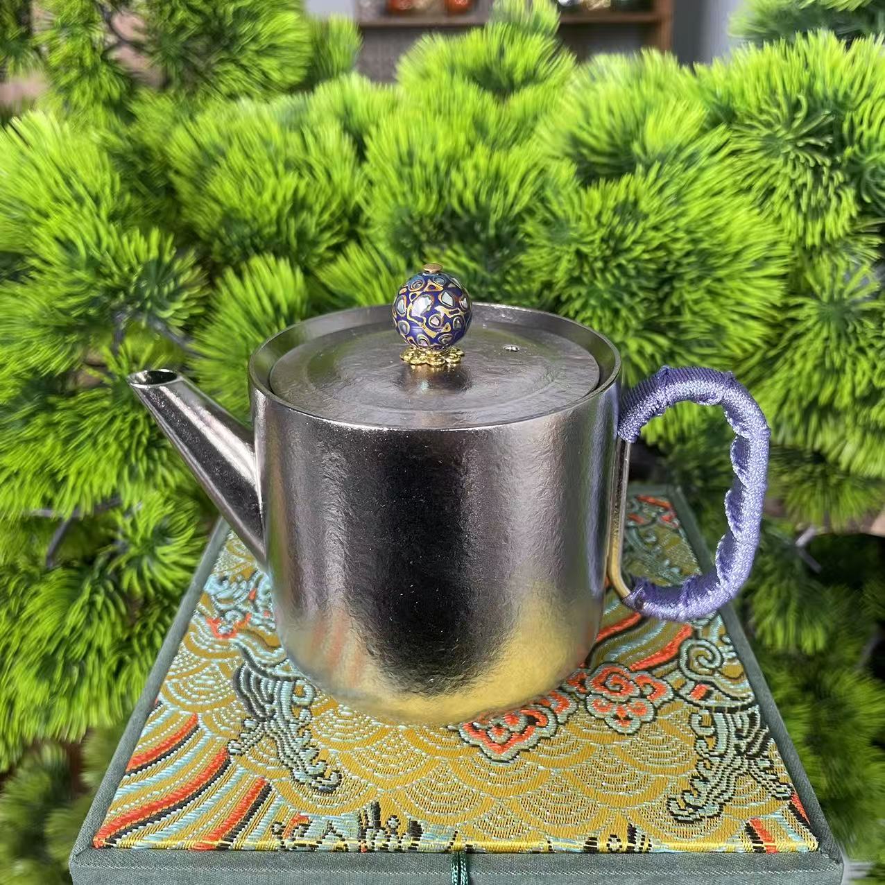 泓雁-纯钛玄壶犀皮蓝金-220ml-AA1643