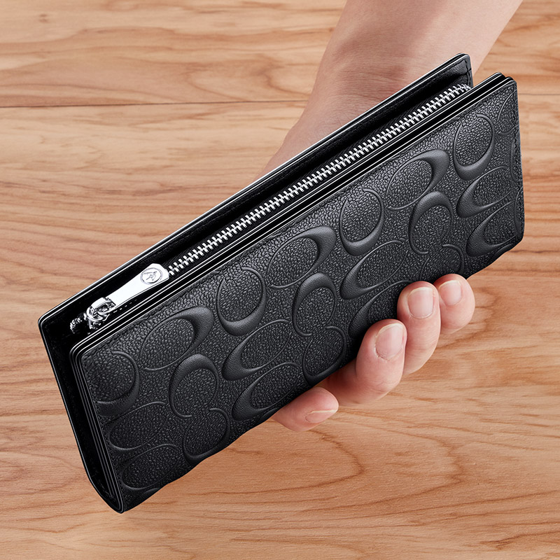 英皇保罗轻奢钱包男士真牛皮2025年新款商务个性长款大容量手拿包