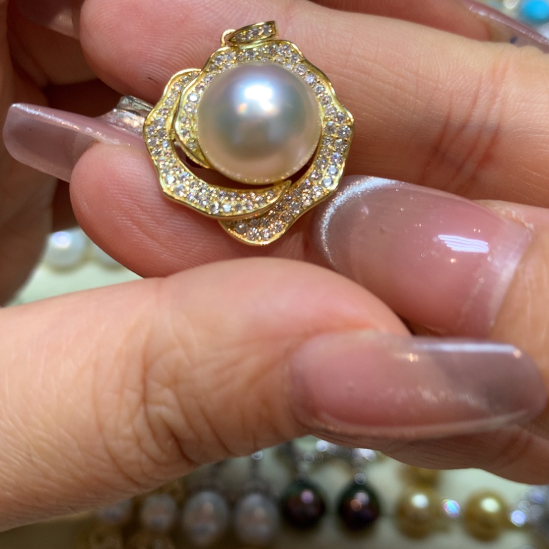 海水珍珠颈饰银S925镶嵌