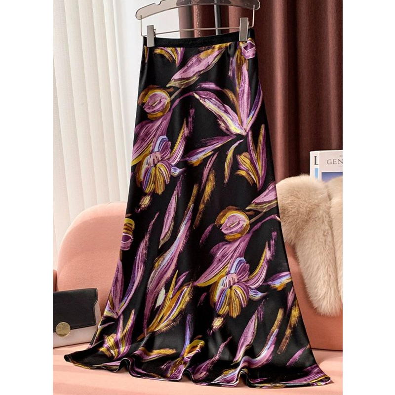 时尚印花大裙摆百搭显瘦遮肚半身裙女体贴   PX1-2