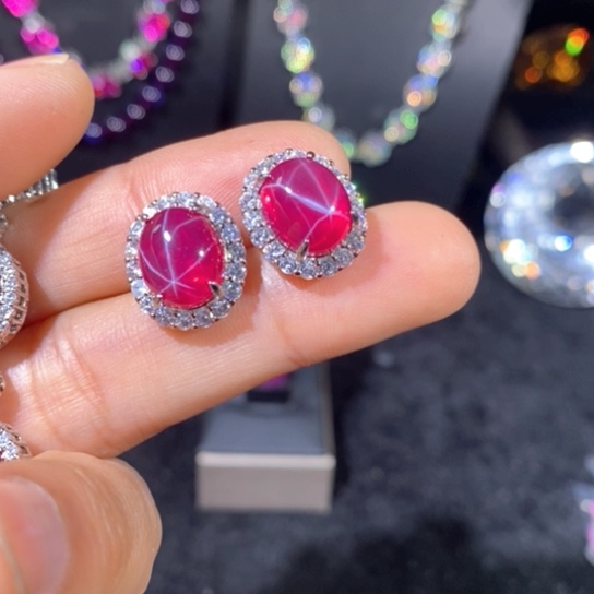 红宝石戒指银S925镶嵌