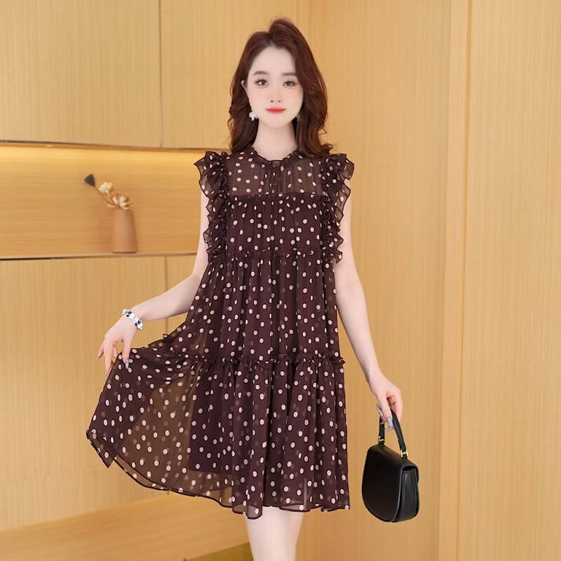 【连衣裙】春季新款时尚气质洋气百搭阔版显瘦减龄宽松波点连衣裙