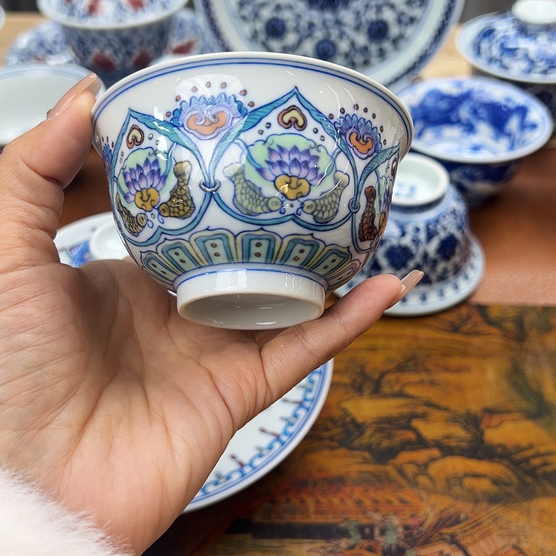 杯景德镇手绘斗彩主人杯