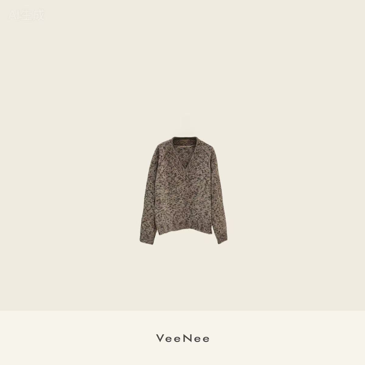 VeeNee•100绵羊毛定染大肚花纱毛衣 VA5M074