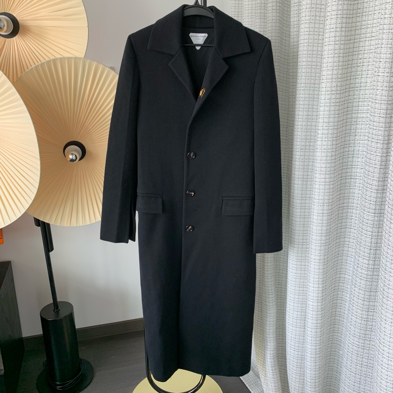 99新 BOTTEGA VENETA/葆蝶家 秋冬长款羊毛大衣外套 36码
