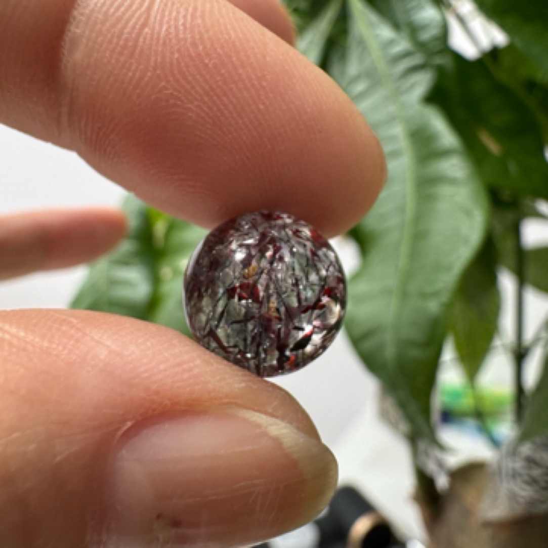 天然水晶超七彼岸花单珠用于DIY手串